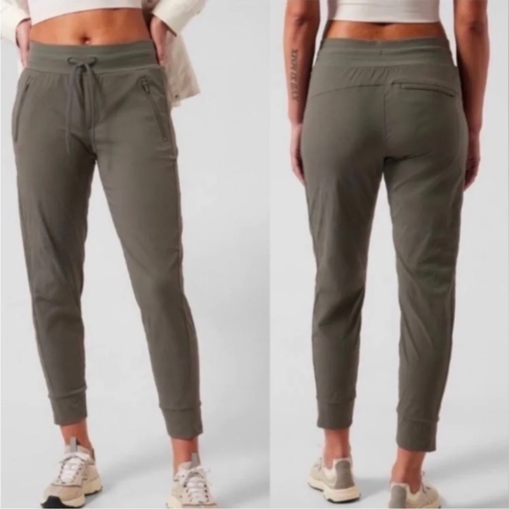 Athleta Trekki North Jogger Pants, Olive Green, Womens 2 - Picture 1 of 8